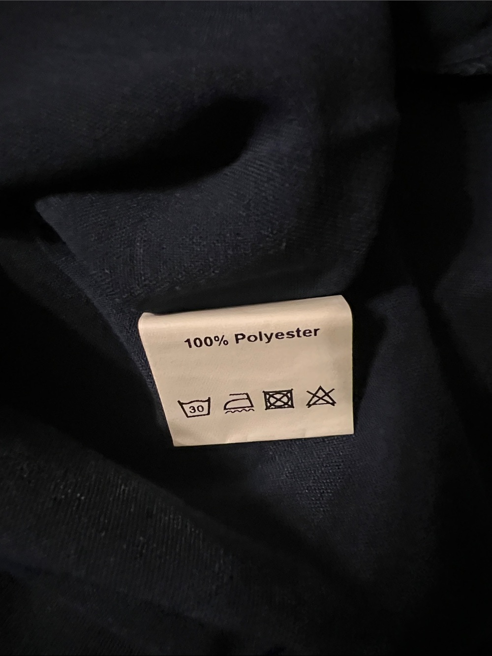 Pleated Navy Button-Front Blouse with Ruffle Collar - Picture 5 of 5